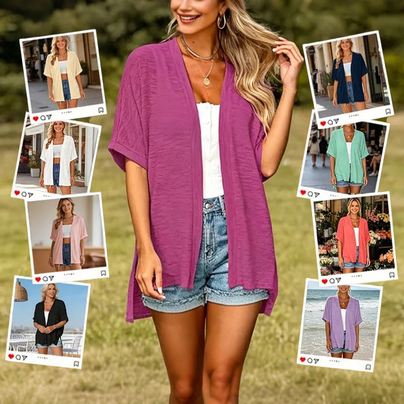 Last Day! 50% OFF Short-sleeved casual solid coat