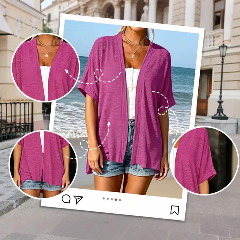 Last Day! 50% OFF Short-sleeved casual solid coat