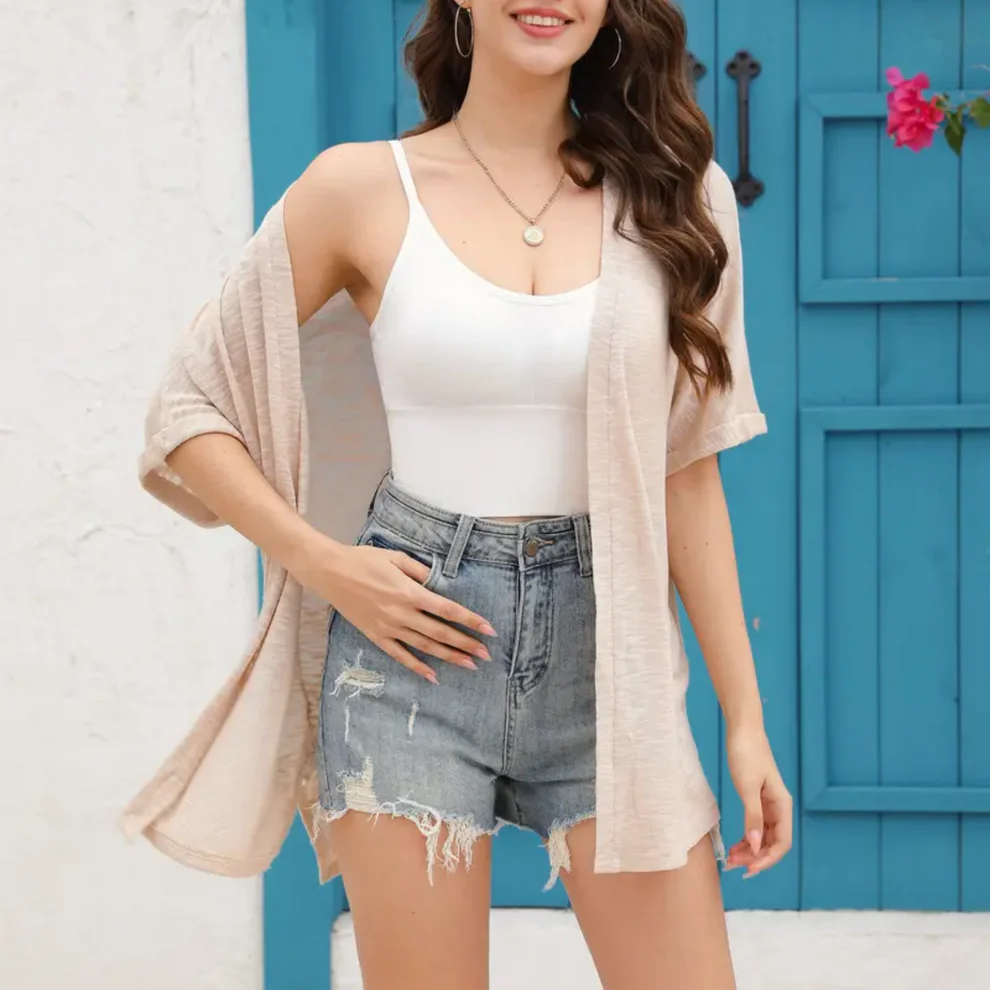 Last Day! 50% OFF Short-sleeved casual solid coat