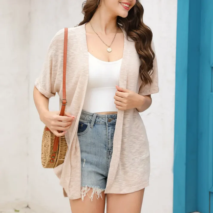 Last Day! 50% OFF Short-sleeved casual solid coat