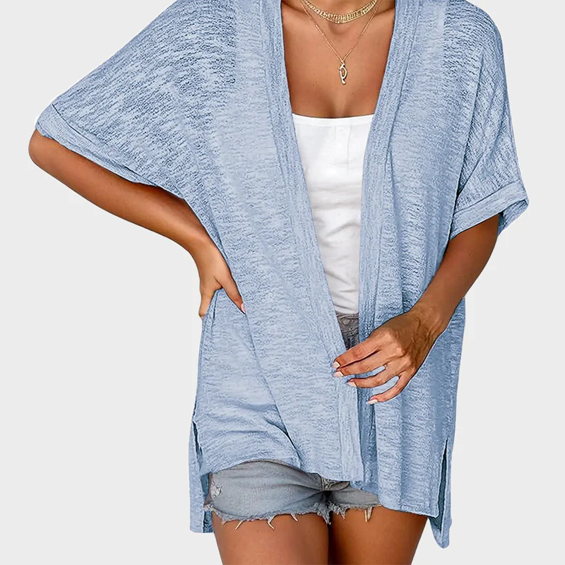 Last Day! 50% OFF Short-sleeved casual solid coat