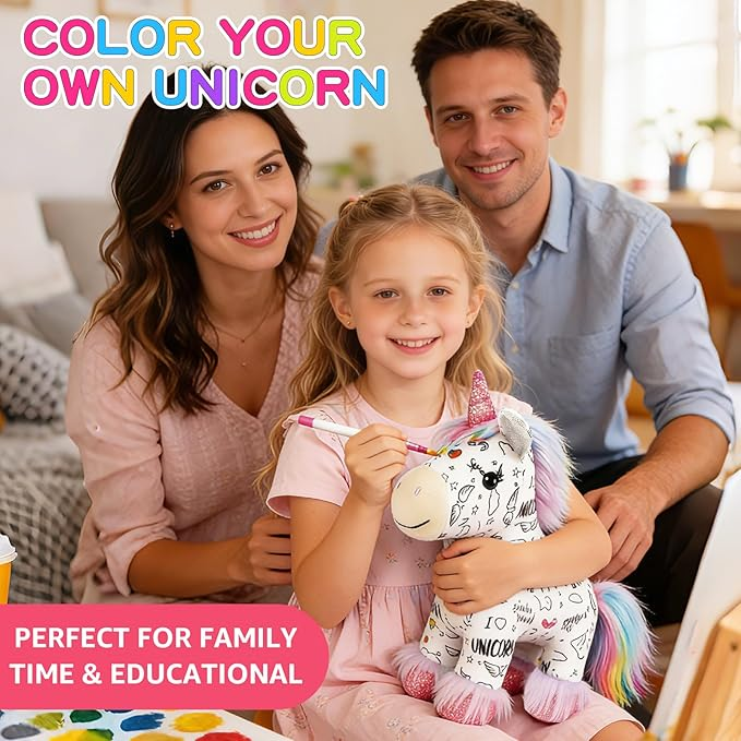 🦄 DIY Washable Unicorn Plush Coloring Kit for Kids 🎨