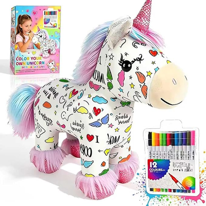 🦄 DIY Washable Unicorn Plush Coloring Kit for Kids 🎨