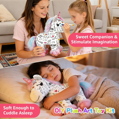 🦄 DIY Washable Unicorn Plush Coloring Kit for Kids 🎨