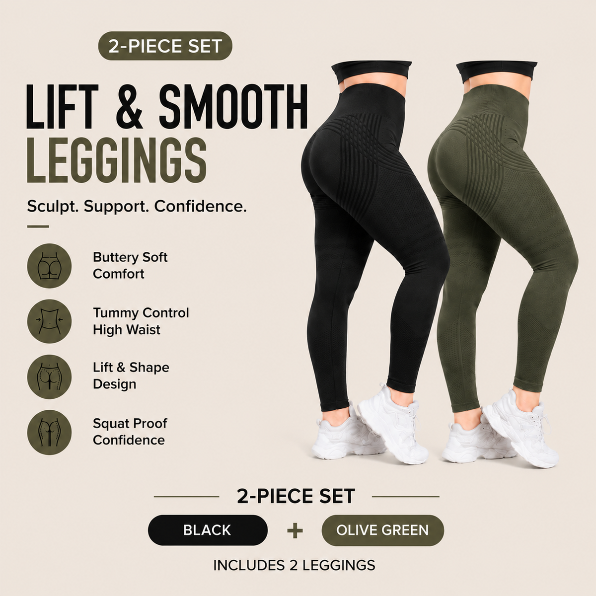 🌸Last Day! 50% OFF 2-Pack LBMLBM® Lift & Smooth Leggings