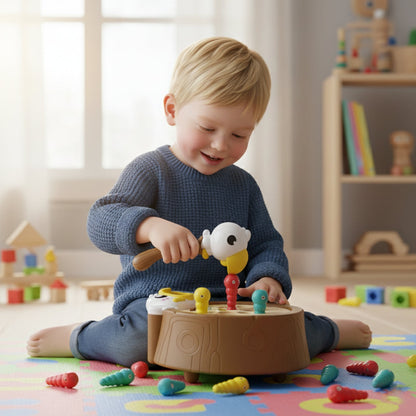 Magnetic Woodpecker Worm Catching Game