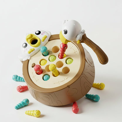 Magnetic Woodpecker Worm Catching Game