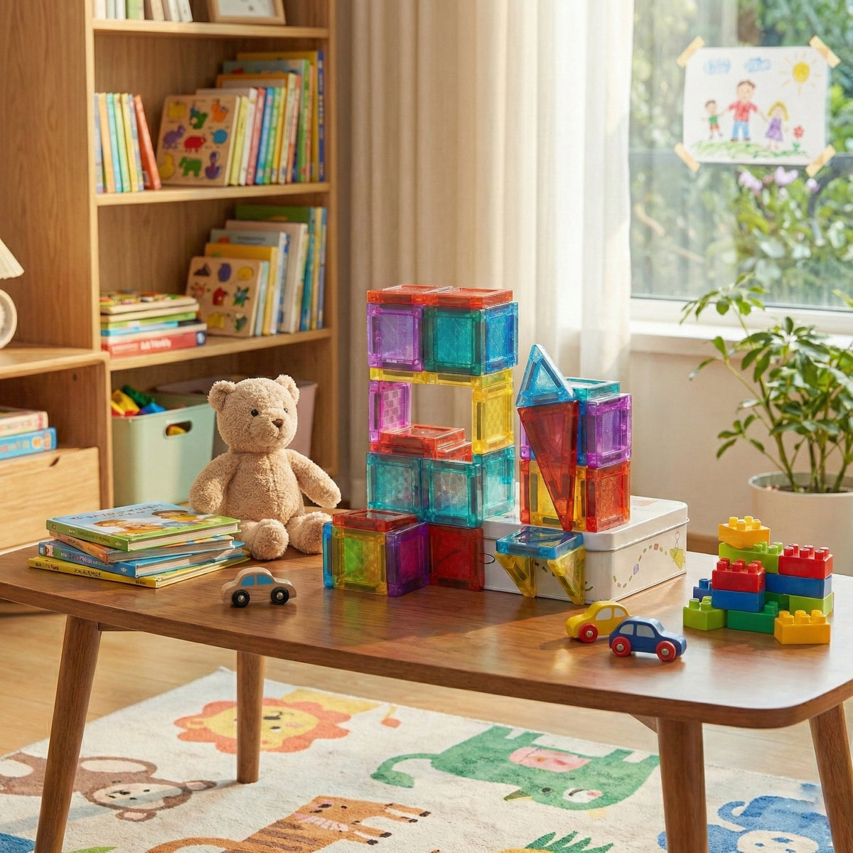 56pcs Mini Magnetic Tiles Travel Set