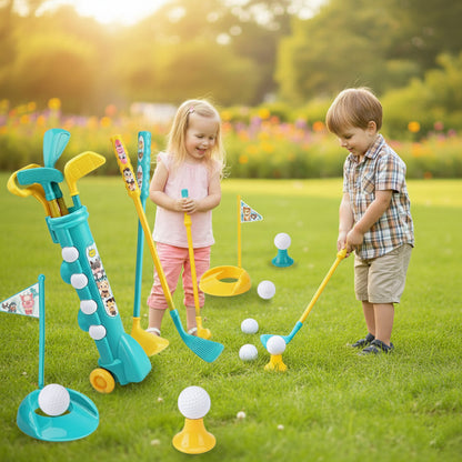 Junior Pro Golf Set with Portable Caddy Cart
