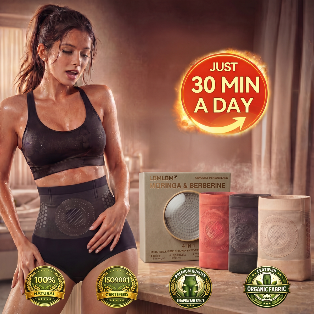 LBMLBM®☀️Moringa & Berberine 4‑In‑1 Micro‑Particle Sculpting & Fat‑Burn Shorts